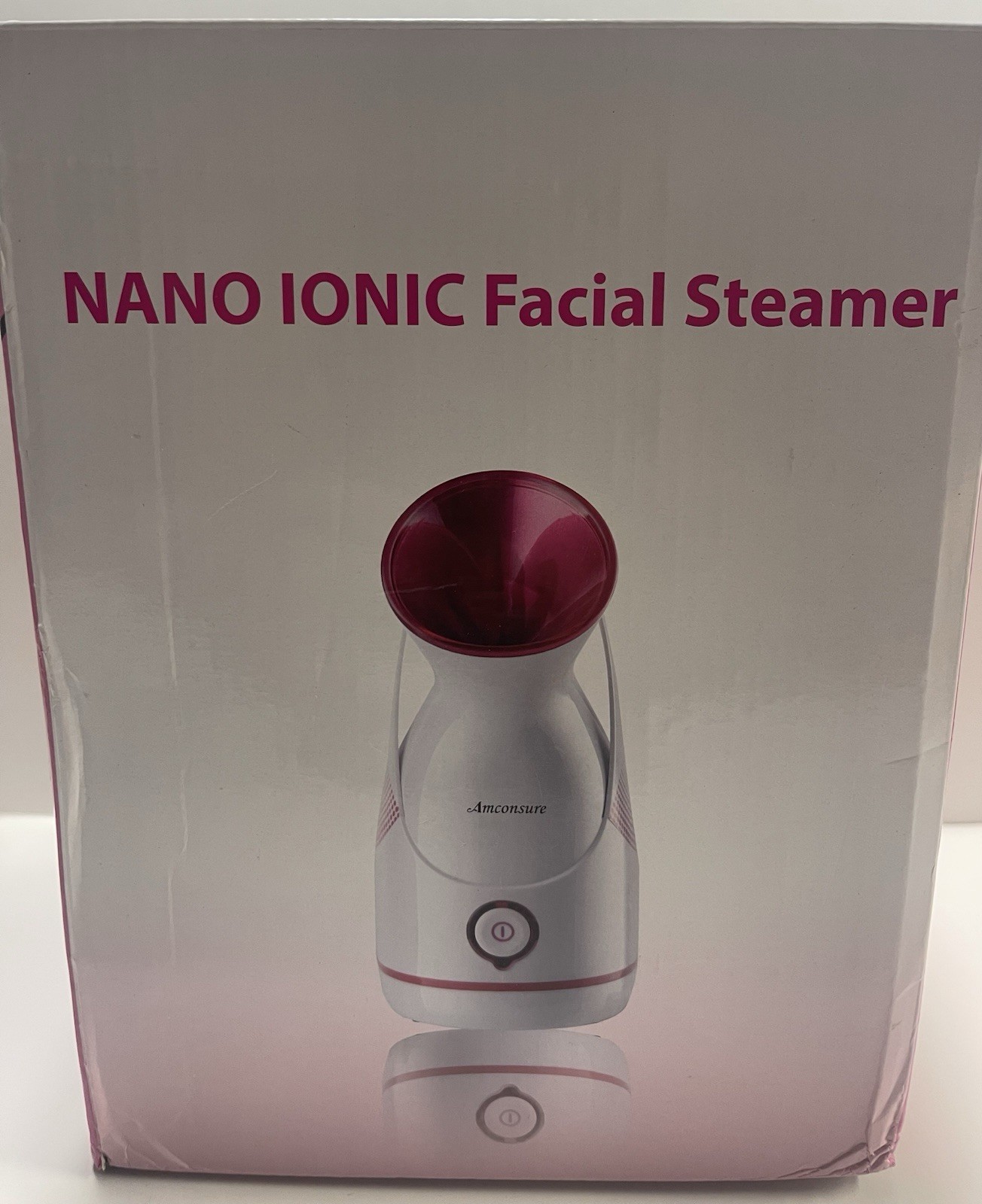 Amconsure Nano-Ionic Facial Steamer for Moisturizing Deep Cleansing, White/Pink