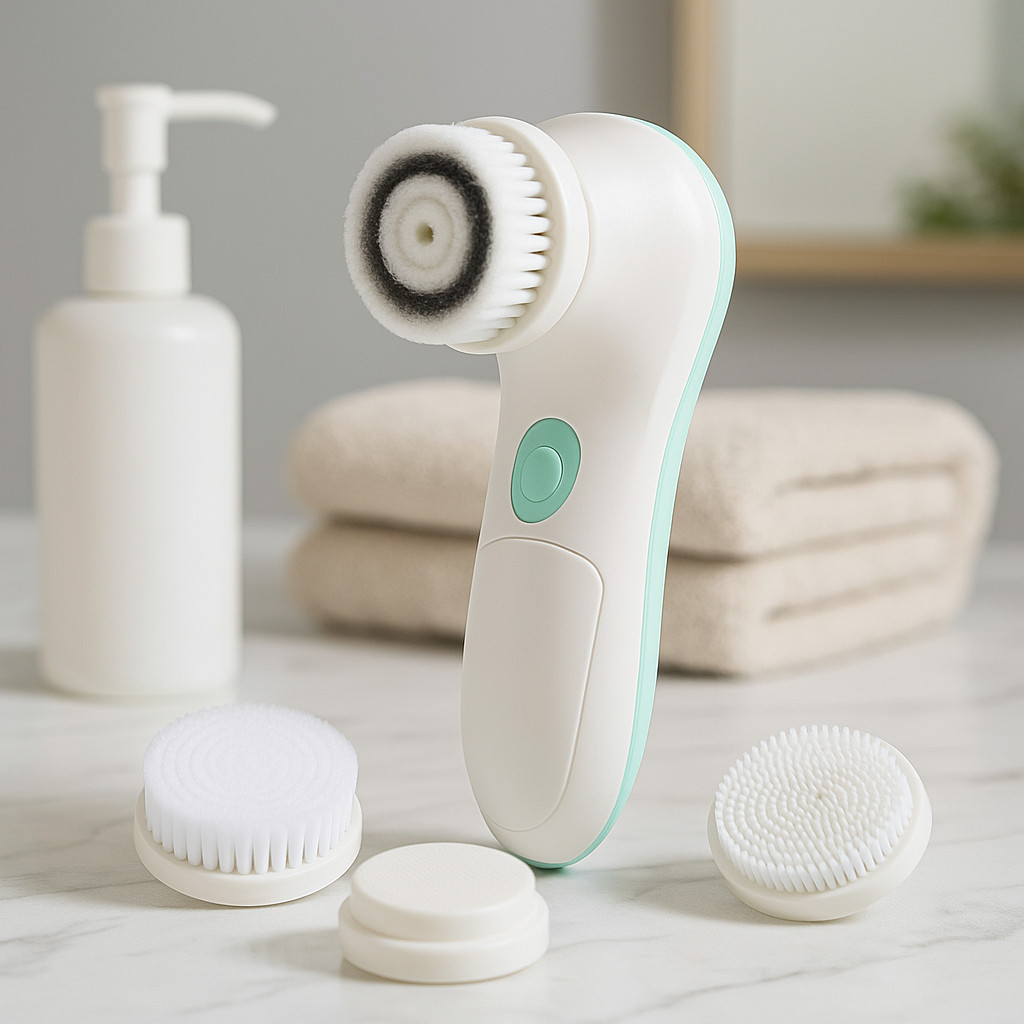 Fancii Cora 3 Waterproof Facial Cleansing Brush with 3 Brush Heads & Case – New