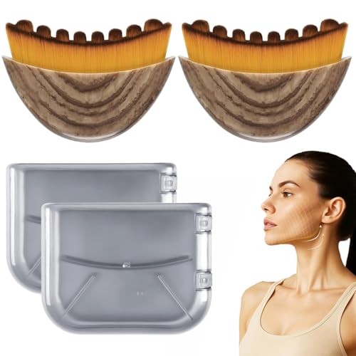 2-Pack Lymphatic Contour Face Brush, Lymphatic Drainage & Contour Face Massage