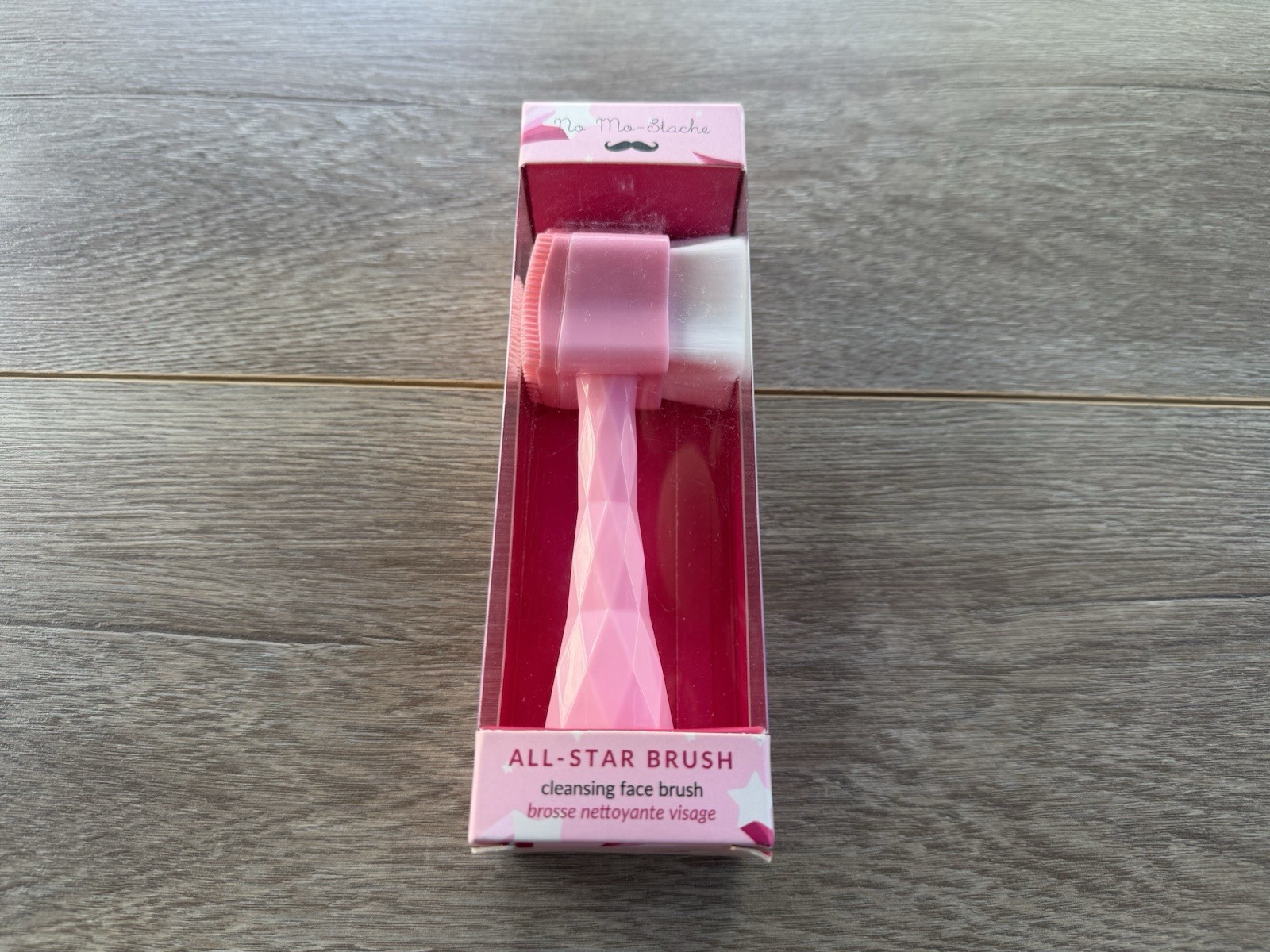 No Mo-Stache Pink All Star Face Cleansing Facial Brush New