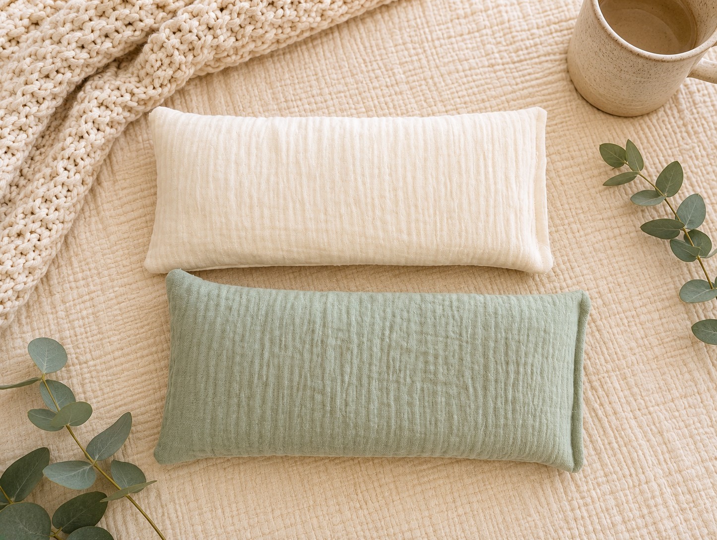 Weighted Eye Pillow for Spa Massage | Removable Washable Cover | Hot Cold Pack