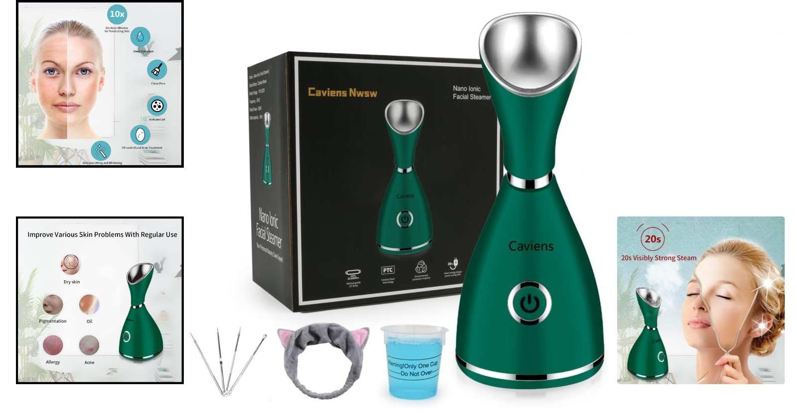 Advanced Facial Steamer with Stainless Steel Skin Kit: Youthful Glow at Home