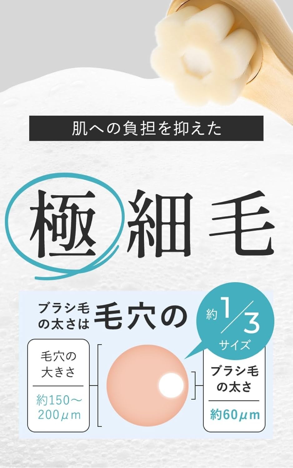 SHIKARI Brightening Wash Facial Cleansing Brush Ultra Fine Bristles Japan