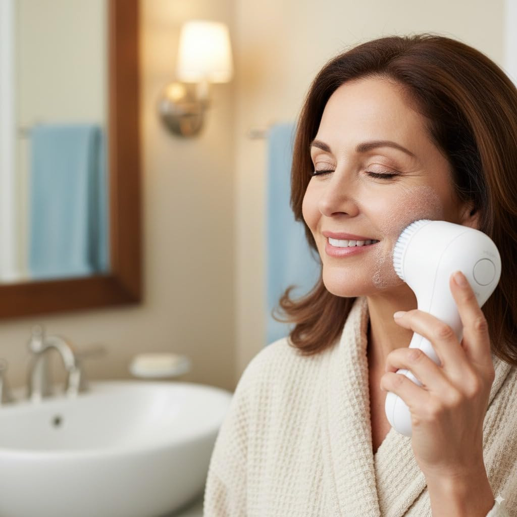 Sonic Electric Facial Cleansing Brush, Rechargeable Waterproof Face Scrubber