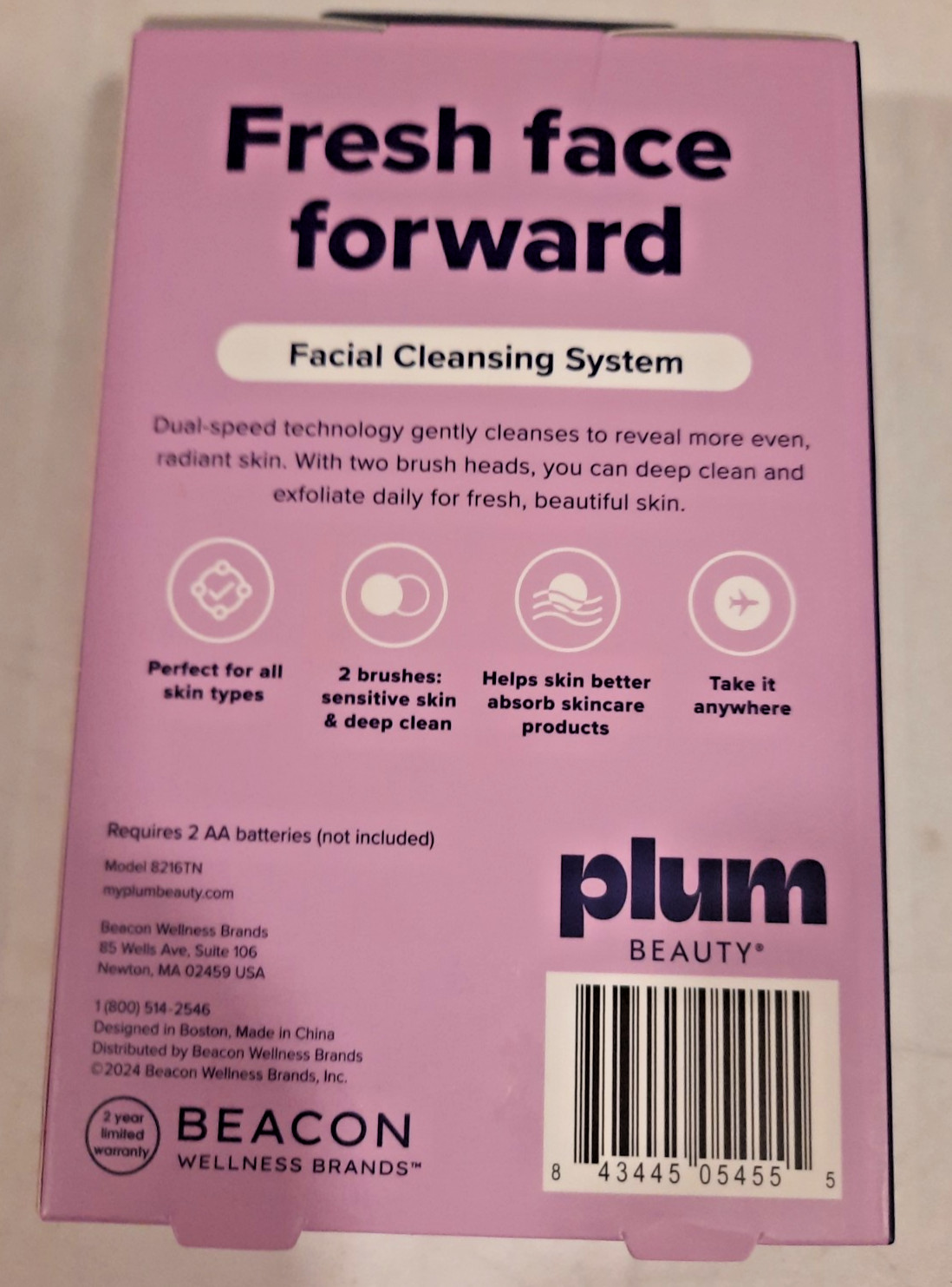 BRAND NEW PLUM BEAUTY FACIAL CLEANSING SYSTEM CLEANSES & EXFOLIATES