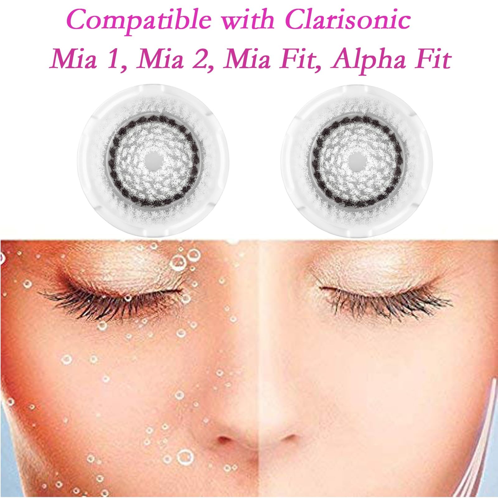 Brush Head Replacements Compatible with Clarisonic Mia 1, Mia 2, Mia Fit, Alp…