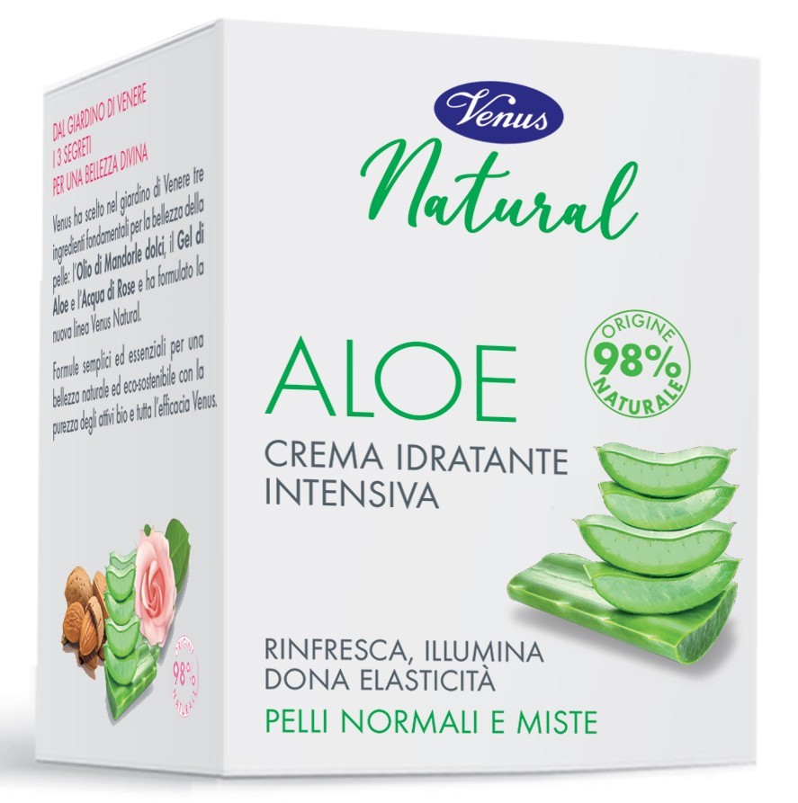 Venus Face Natural 50 Ml. Moisturizing Aloe For Skin N. Made In Italy