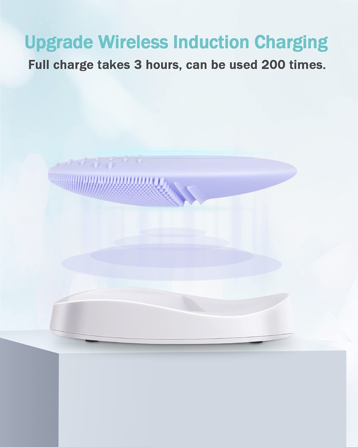 Violet Silicone Facial Cleansing Brush Deep Clean Exfoliate Massage Portable
