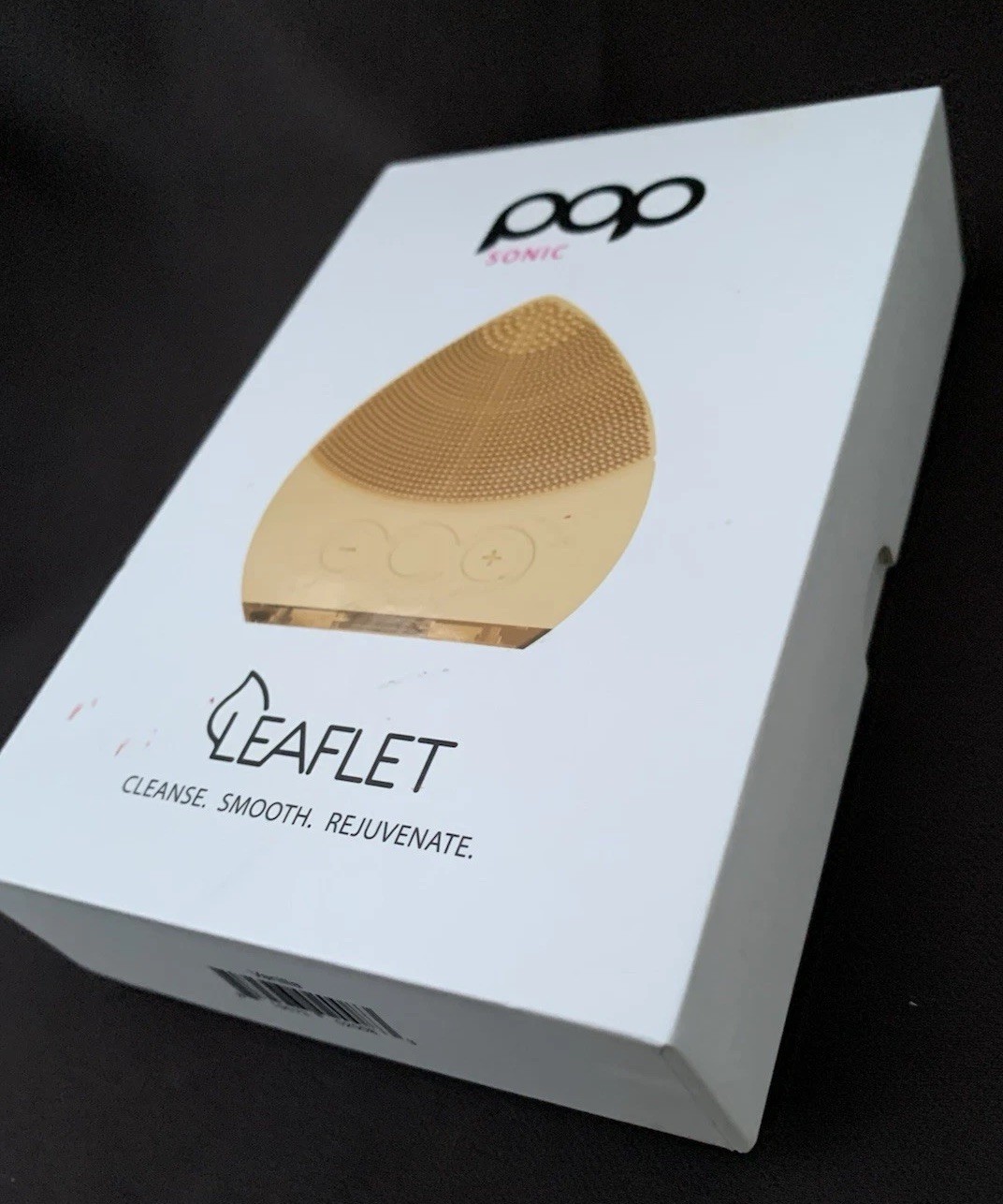 POP SONIC LEAFLET SONIC FACIAL CLEANSING DEVICE GOLD BEAUTY NIB