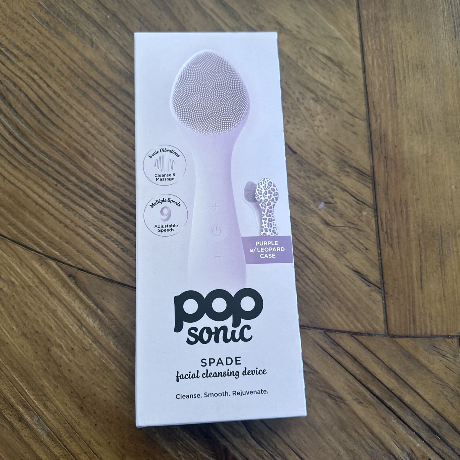 Pop Sonic Facial Cleaner Purple Leopard Print New In Box