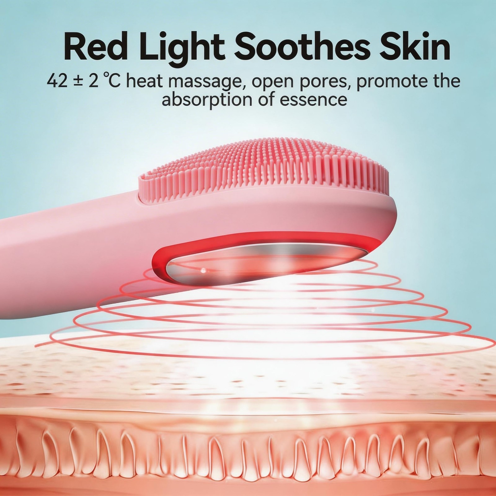 Silicone Cleansing Brush, Portable Scrubber with Hot Cold Vibration, 3 Modes,…