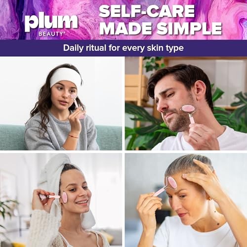 Rose Quartz Face Roller – Gua Sha Facial Tools, Jade Rollers for Face, Skin