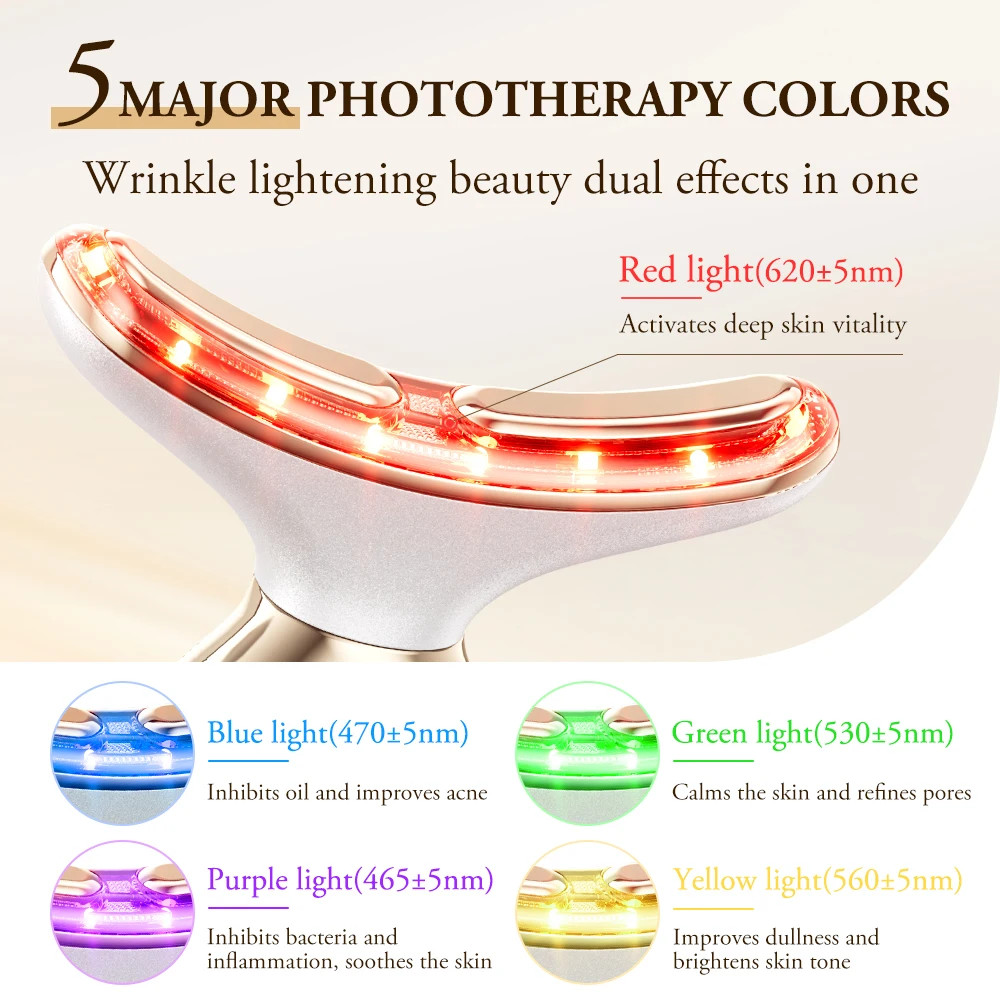 ANLAN 24K Gold Neck Beauty Device LED Facial Massager Skin Care Lifting Tool