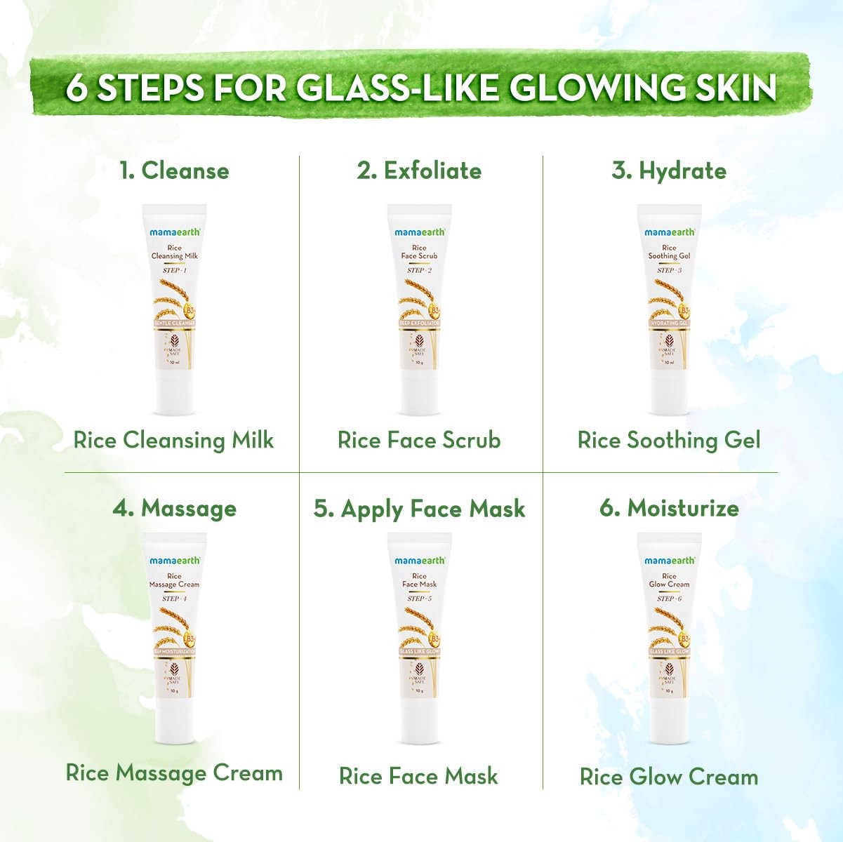 Mamaearth Rice Facial Kit With Rice Water & Niacinamide for Glass Skin – 60 g