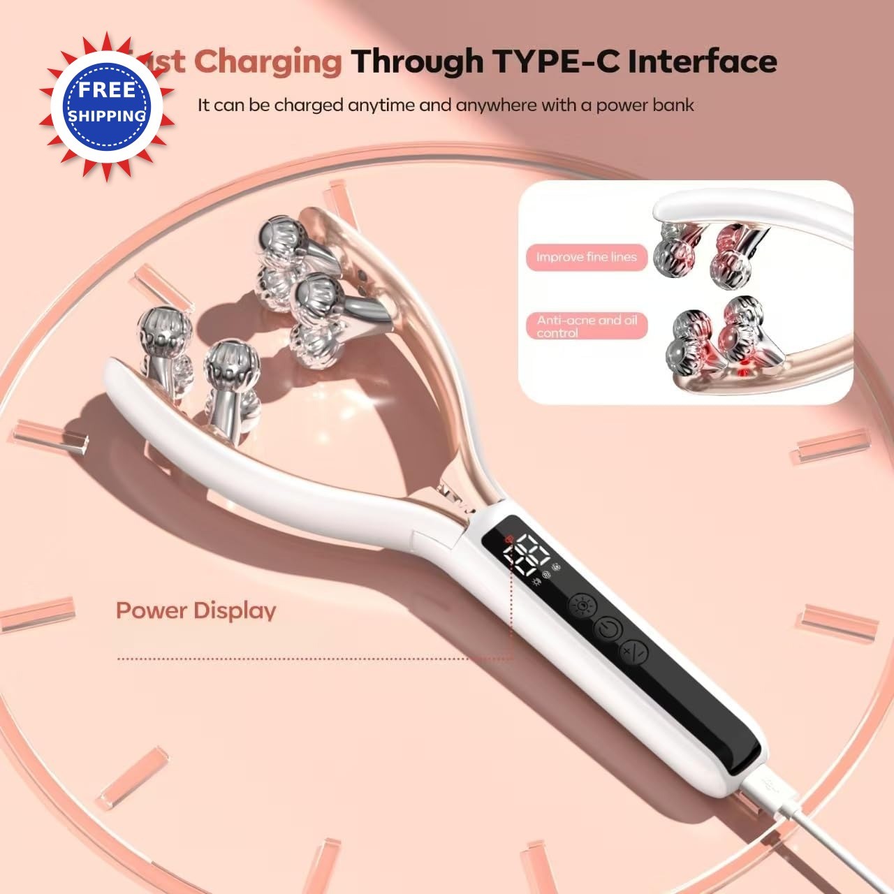 Facial Massager Face and Neck Shaper & Slimmer for Women Korean Skin Care Brush