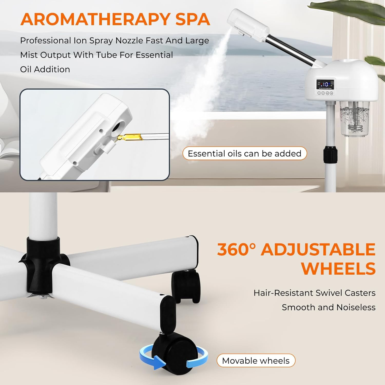 Professional Facial Steamer for Estheticians, Hot Mist & Timer Function, Vaporiz