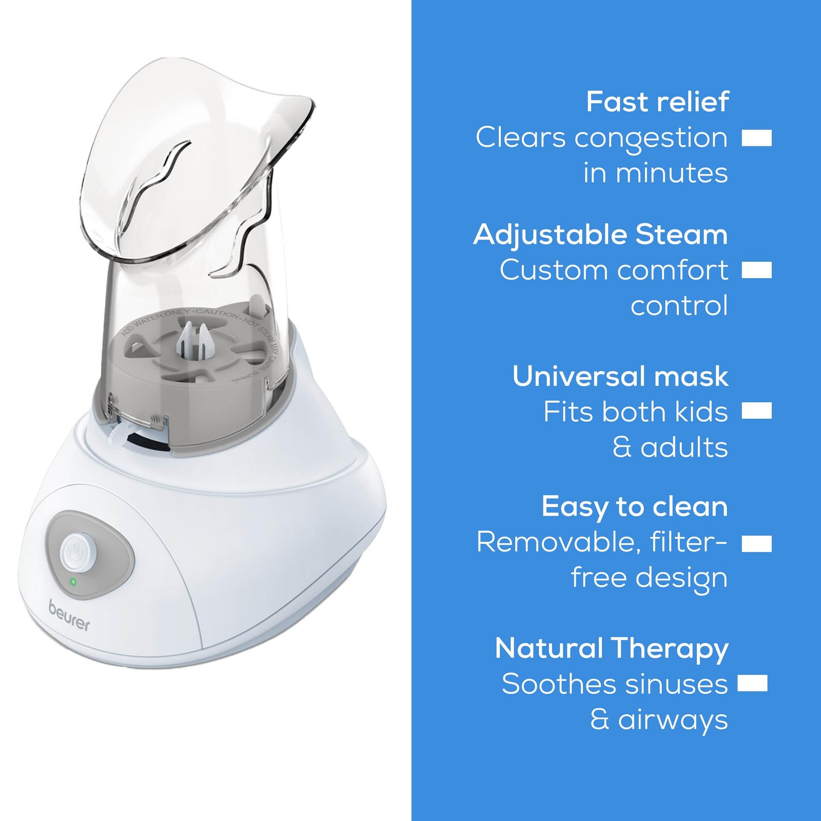 SI30 Steam Inhaler for Sinus Congestion & Allergies, Drug-Free, Quick 3-5 Min…