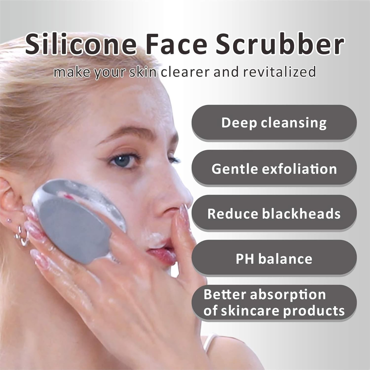 Silicone Face Scrubber,2 Pack Face Scrubber for Women Men Manual Face Exfoliator