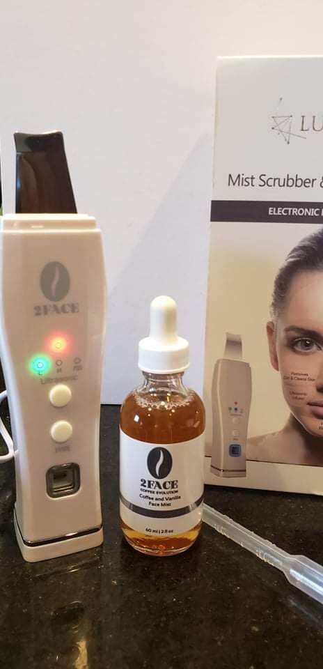 Lumina NRG Ultrasonic Exfoliating Deep Pore Face Scrubber w Mist Electronic Peel