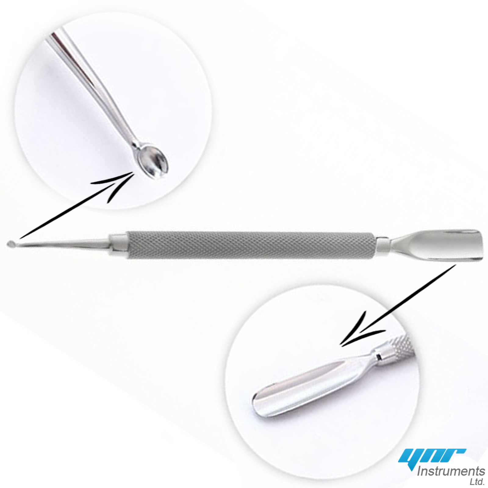 YNR Cuticle Pusher & Under Nail Cleaner Combo Stainles(manicure pedicure pusher)