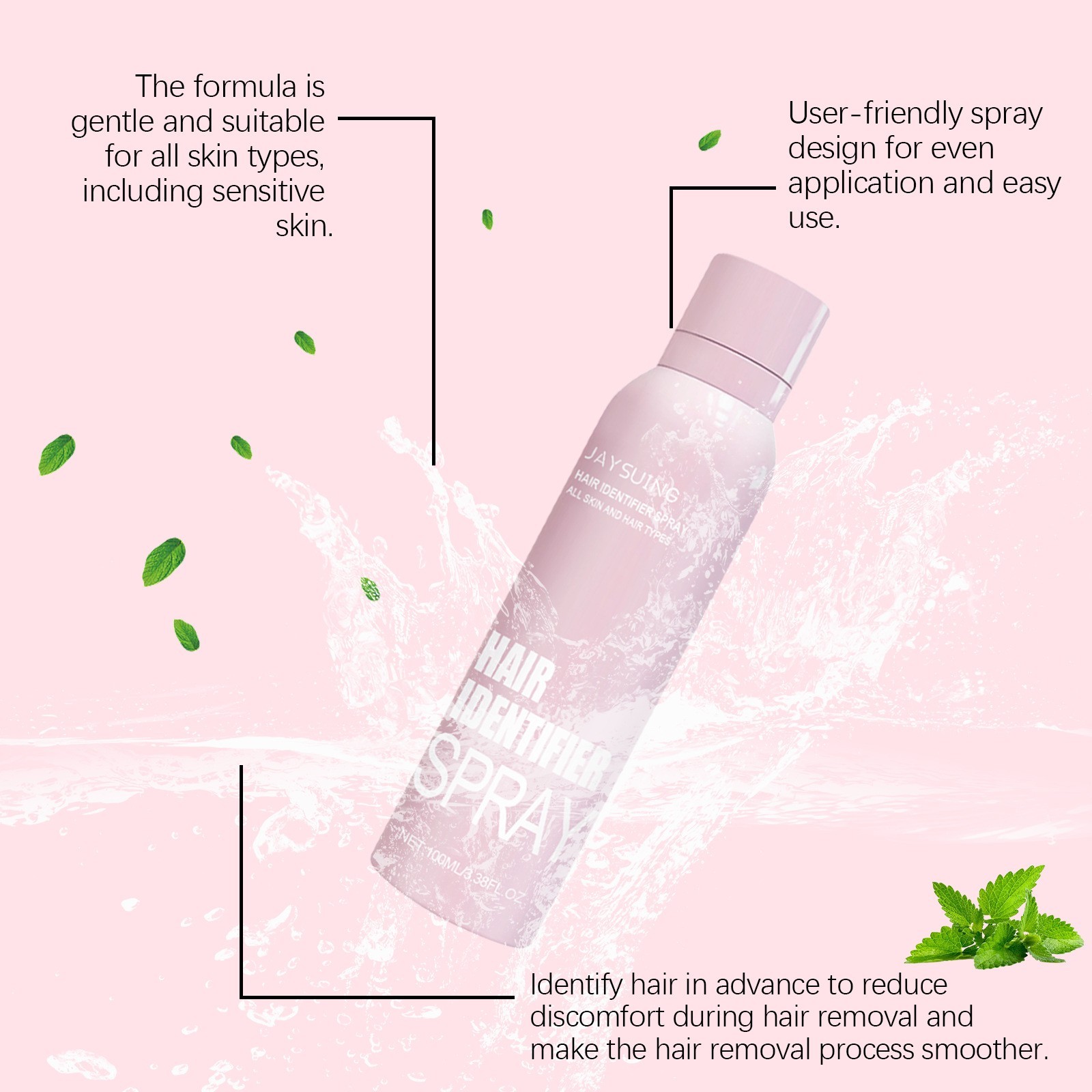 Hair Identification Spray Set, Face Shaving Moisturizing Grooming Kit