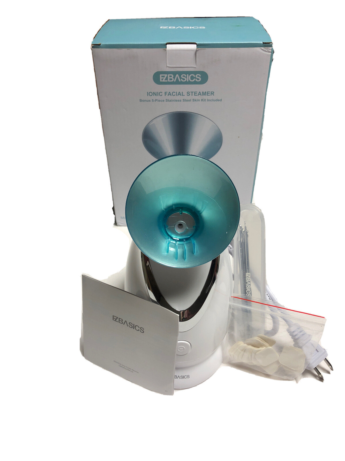 Facial Steamer EZBASICS Ionic Face Steamer W/ 5-Piece Stainless Steel Skin Kit