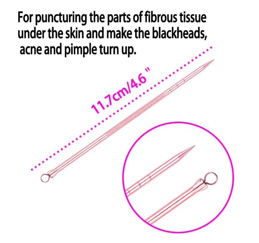 4 pcs Acne Blackhead Removal Tool Pimple Acne Extractor Black Head Tool Popper