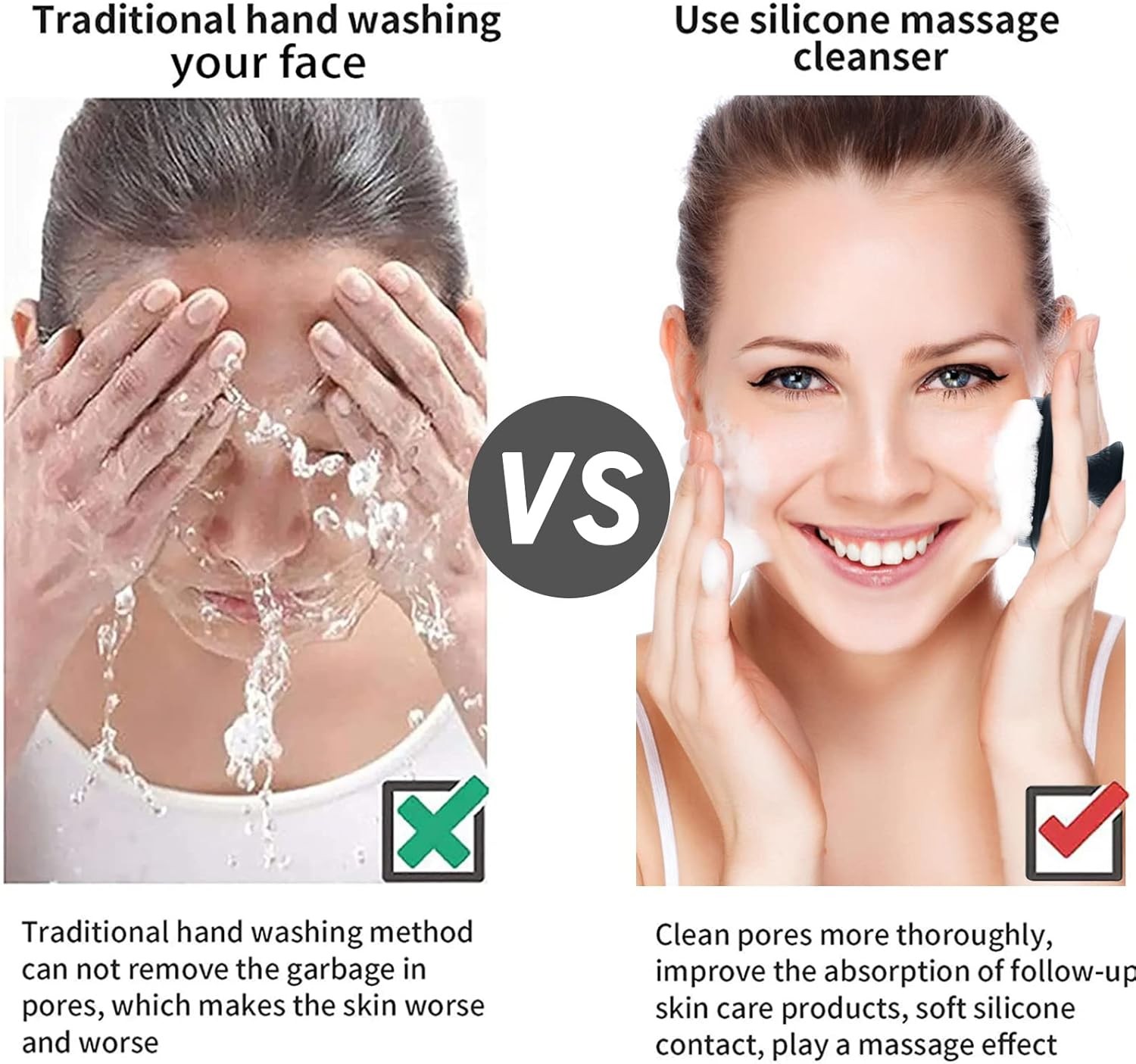 Face Scrubber, Silicone Face Scrubber for Men Facial Cleansing Brush Silicone