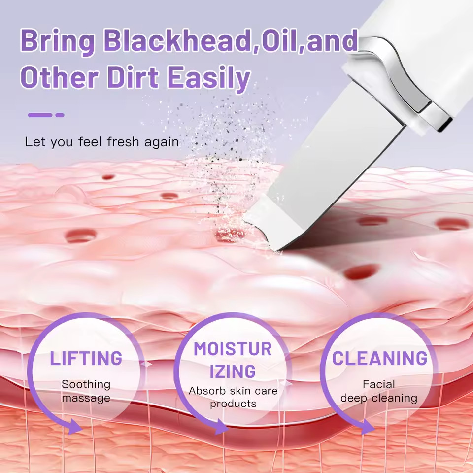 Electric Skin Scrubber Face Spatula Blackhead Remover Peeling Tool
