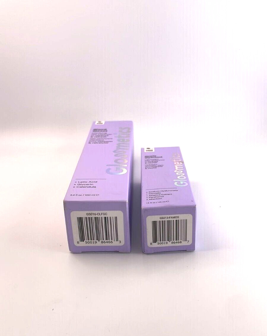LOT OF 2 – GLOSSMETICS Hard Reset Cleanser & Dewly Hydrated Moisturizer