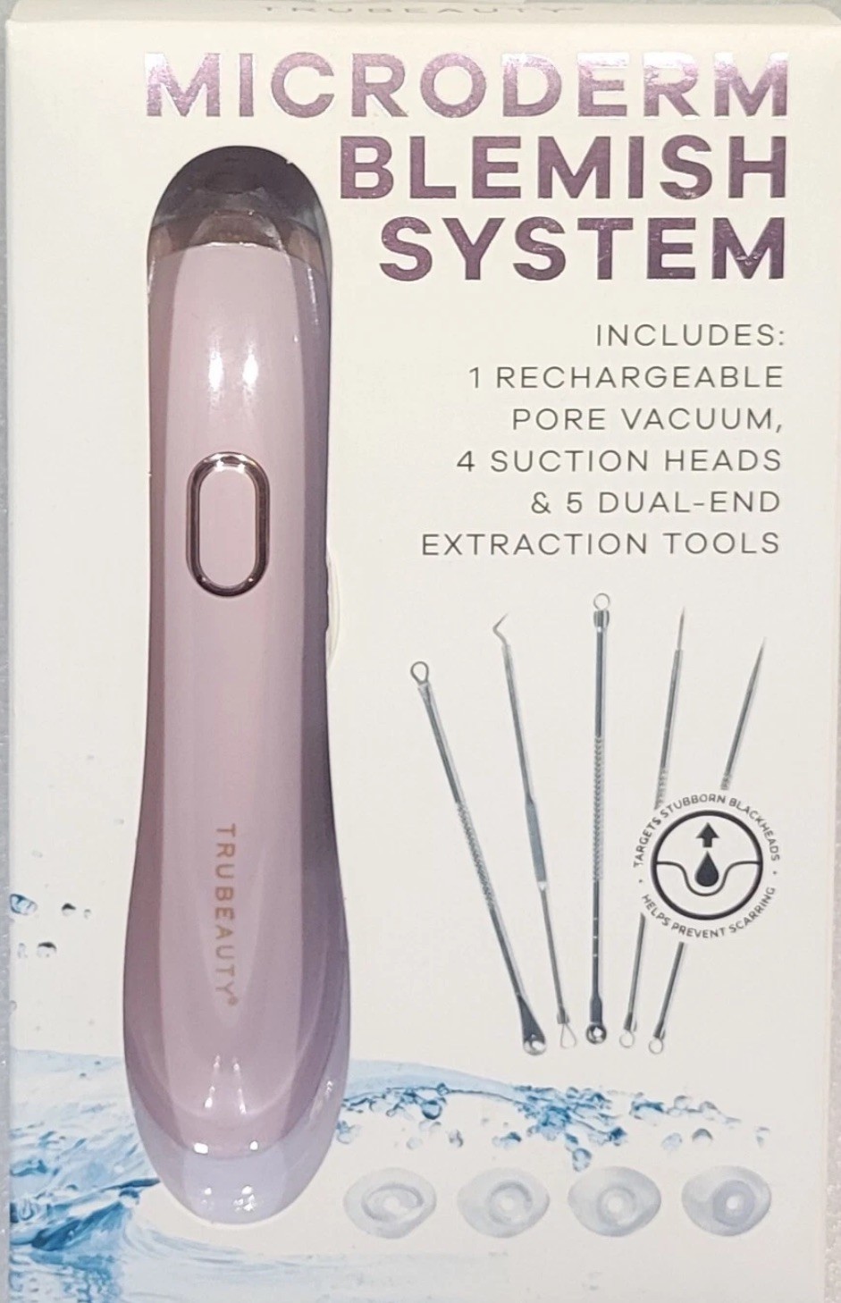 Microderm Blemish System with Pore Vacuum & Extraction Tools by Trubeauty NEW