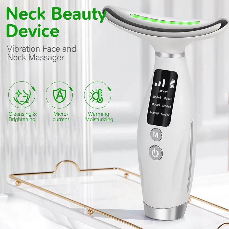 Facial and Neck Massager Vibration Heating Device Portable Skin Care Tool