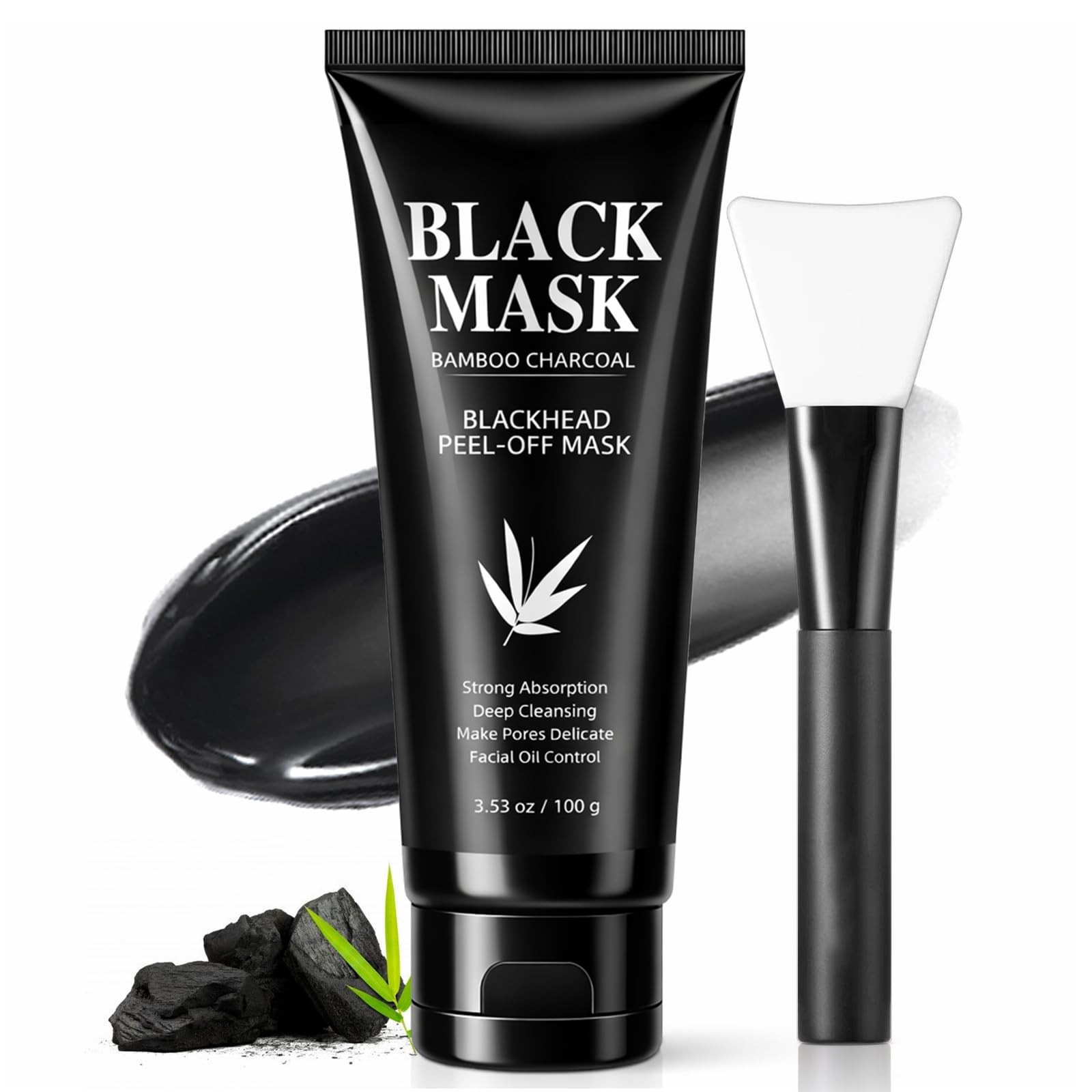 Nozerix Blackhead Remover Mask, Charcoal Peel 3.53 Fl Oz (Pack of 1), Black
