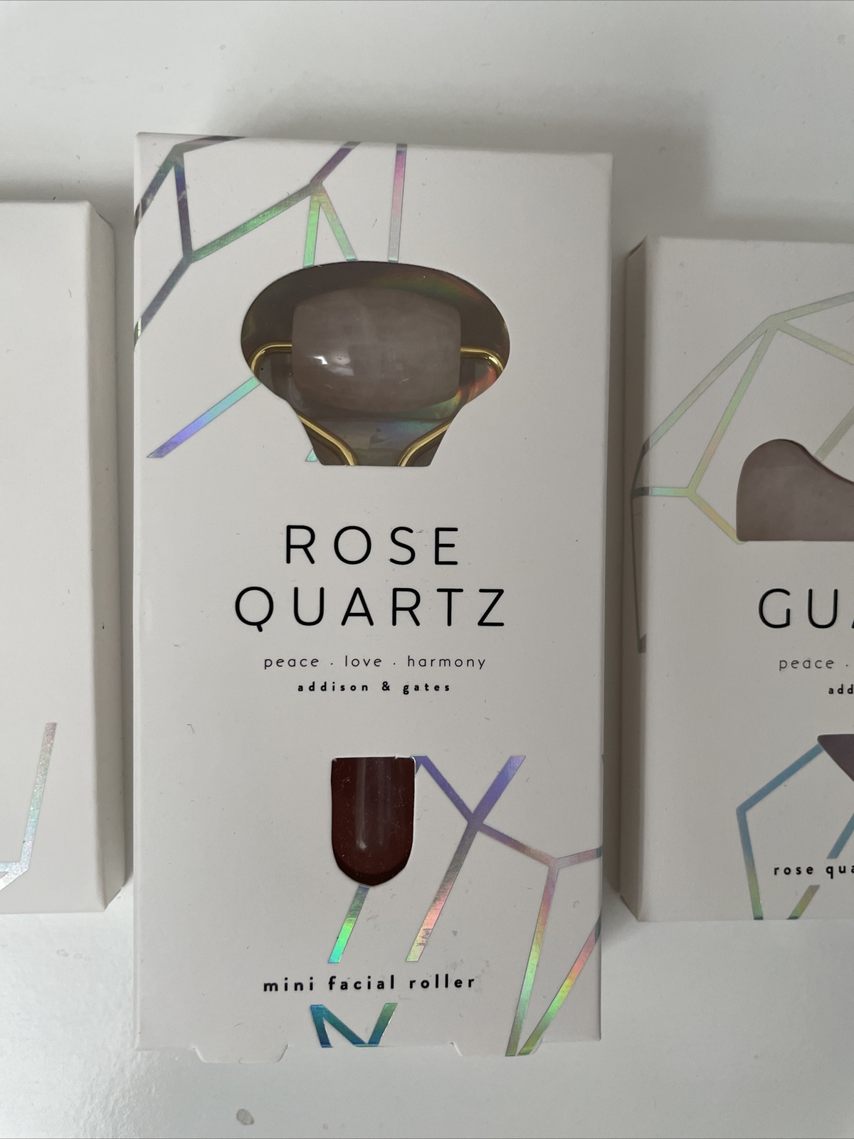 (3) Addison & Gates 3 Rose Jade Quartz Facial Roller sinus and eye $43 Value