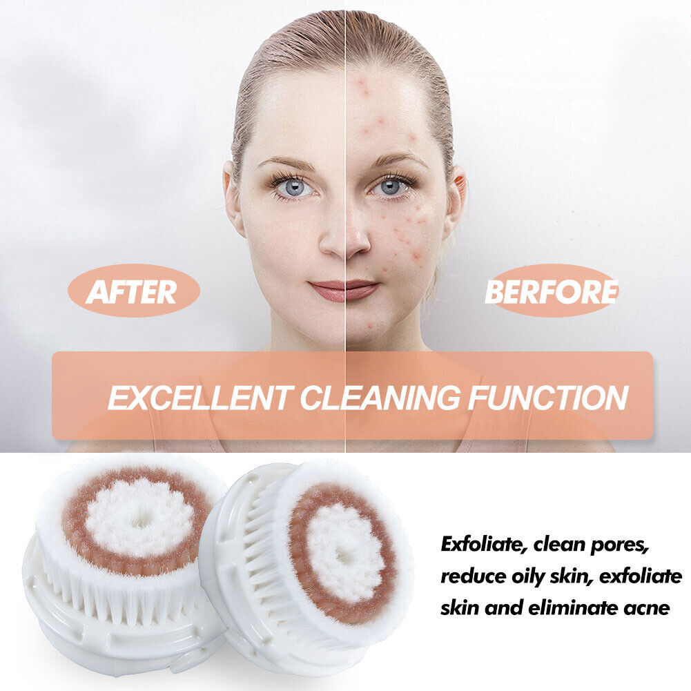 2 Deep Pore AND 2 Radiance Brush Head Replacements Fits Clarisonic MIA 1,2,3,PRO
