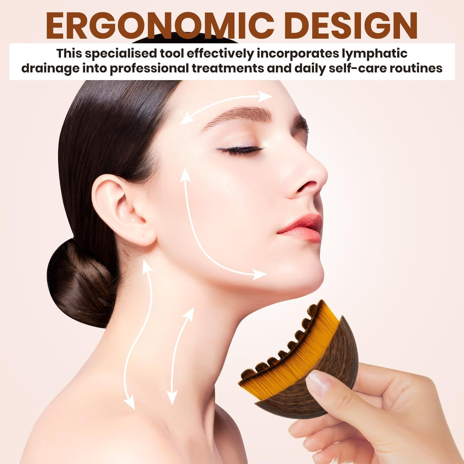2Pcs New Lymphatic Contour Face Brush, Face Brush for Lymphatic Drainage,Soft Fa