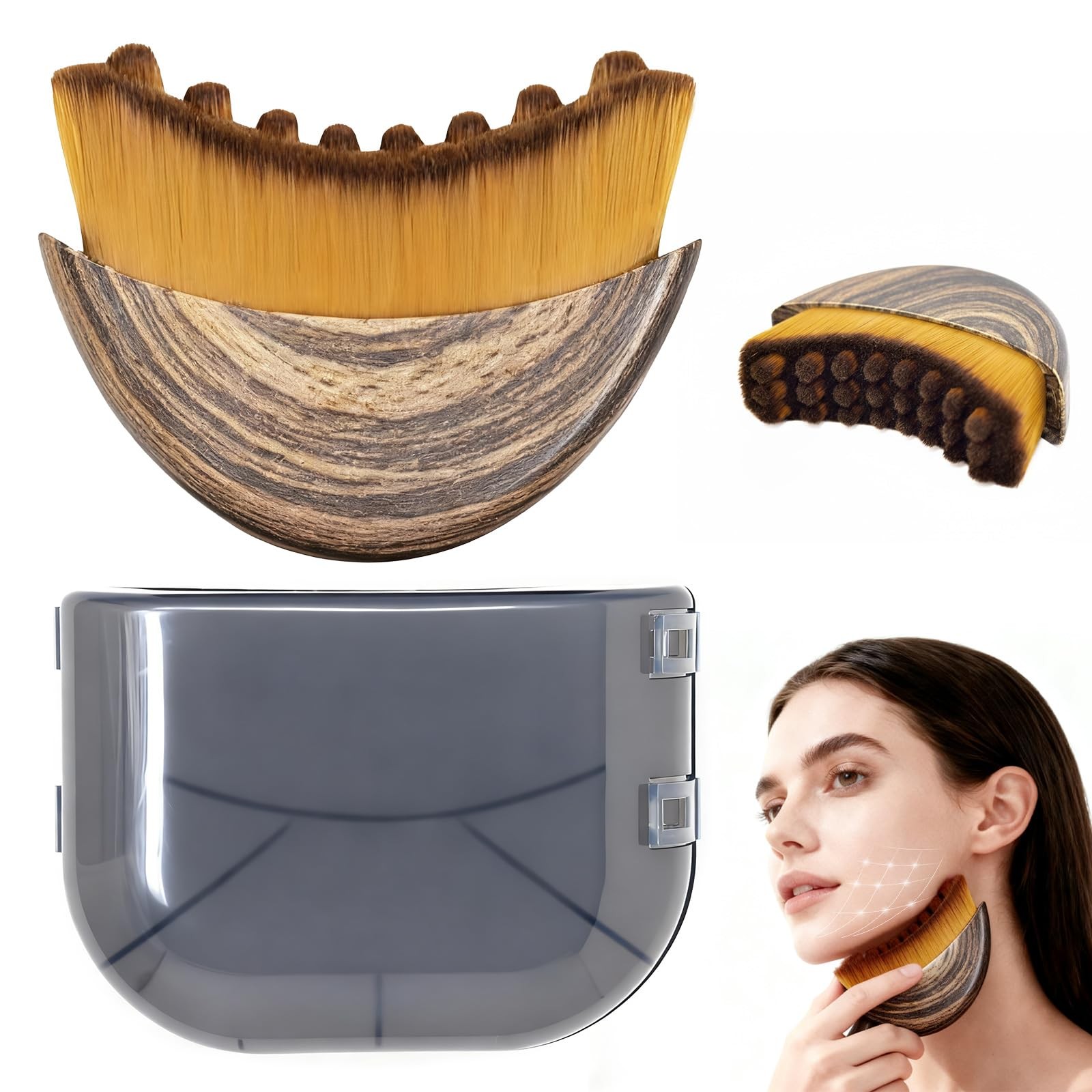 Lymphatic Contour Face Brush Manual Lymphatic Drainage Massager Natural Makeup