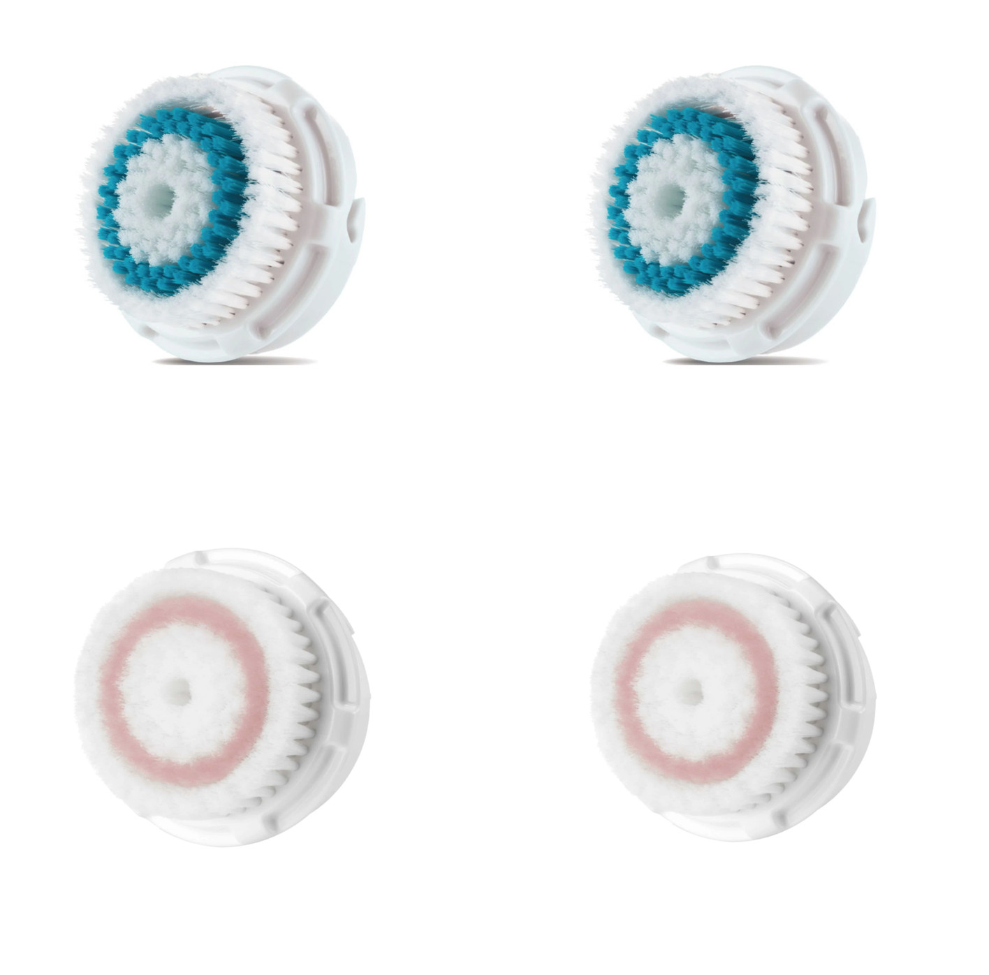 2 Deep Pore + 2 Radiance Brush Head Replacements Fits Clarisonic Mia 1,2,3,pro