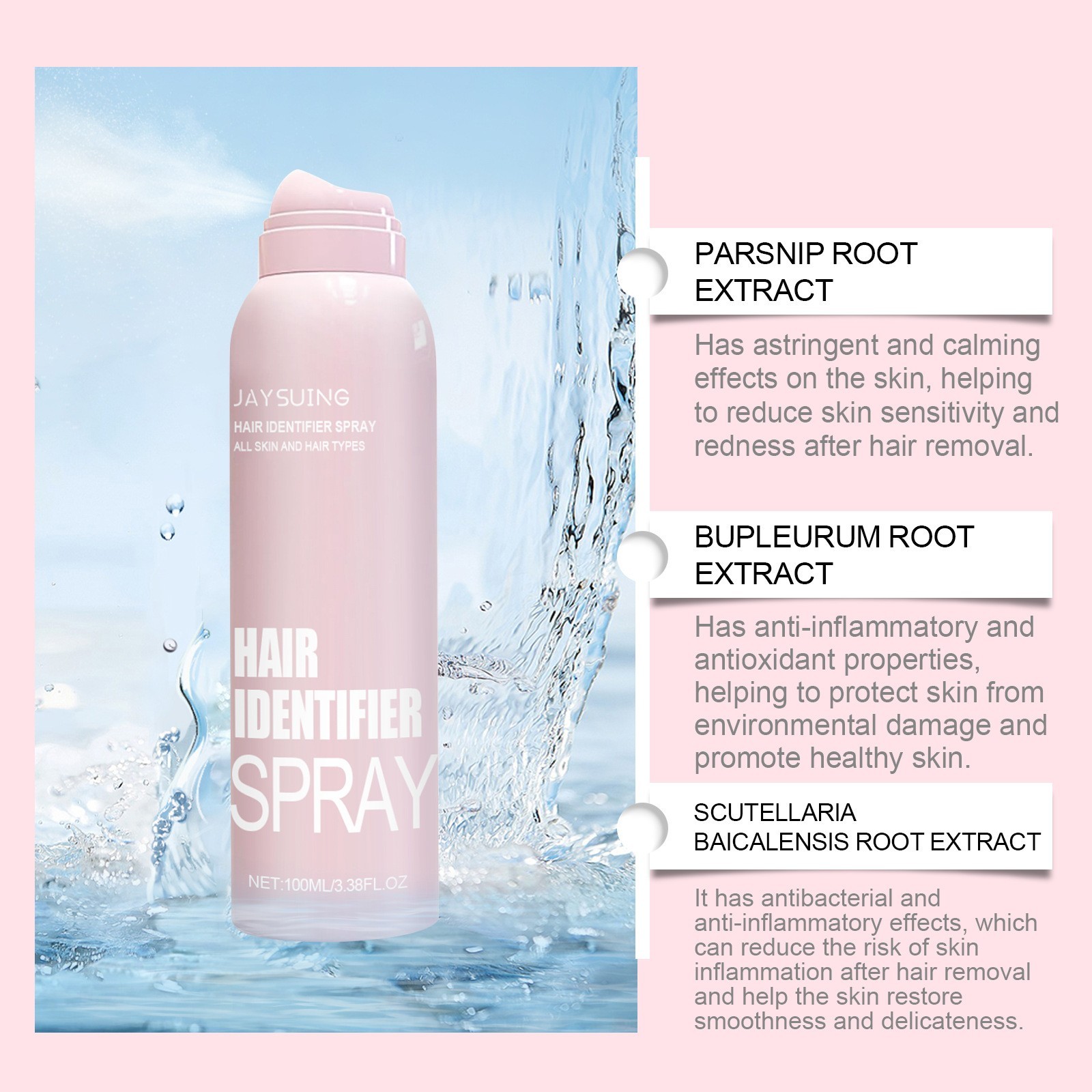 Hair Identification Spray Set, Face Shaving Moisturizing Grooming Kit