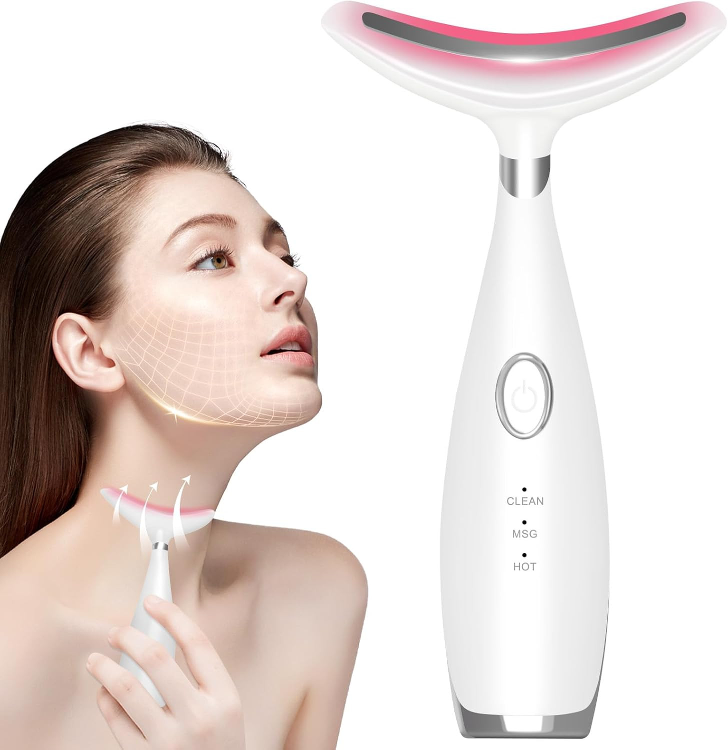 Neck Face Beauty Device, Skin Care Face Massager, 3 in 1 Facial Massage Tool wit