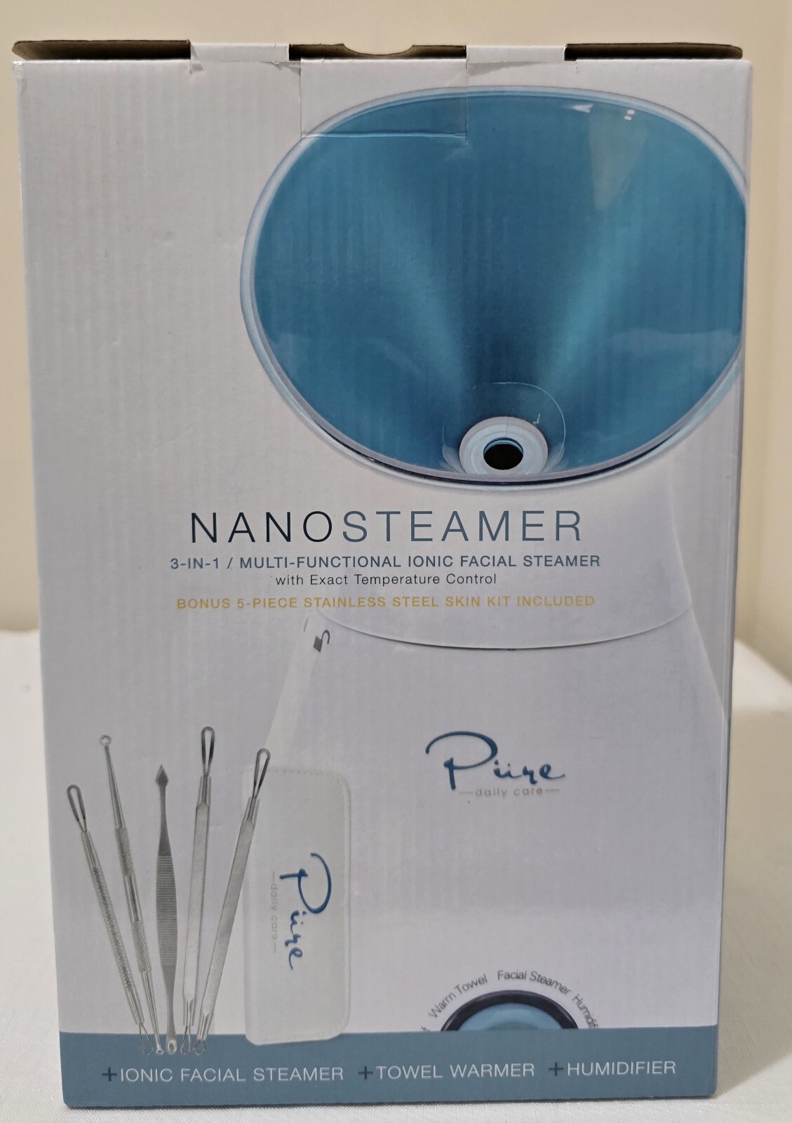 Nanosteamer3-in-1 Multi Functional Ionic FacialSteamer w/5 pcsStainless Skin Kit
