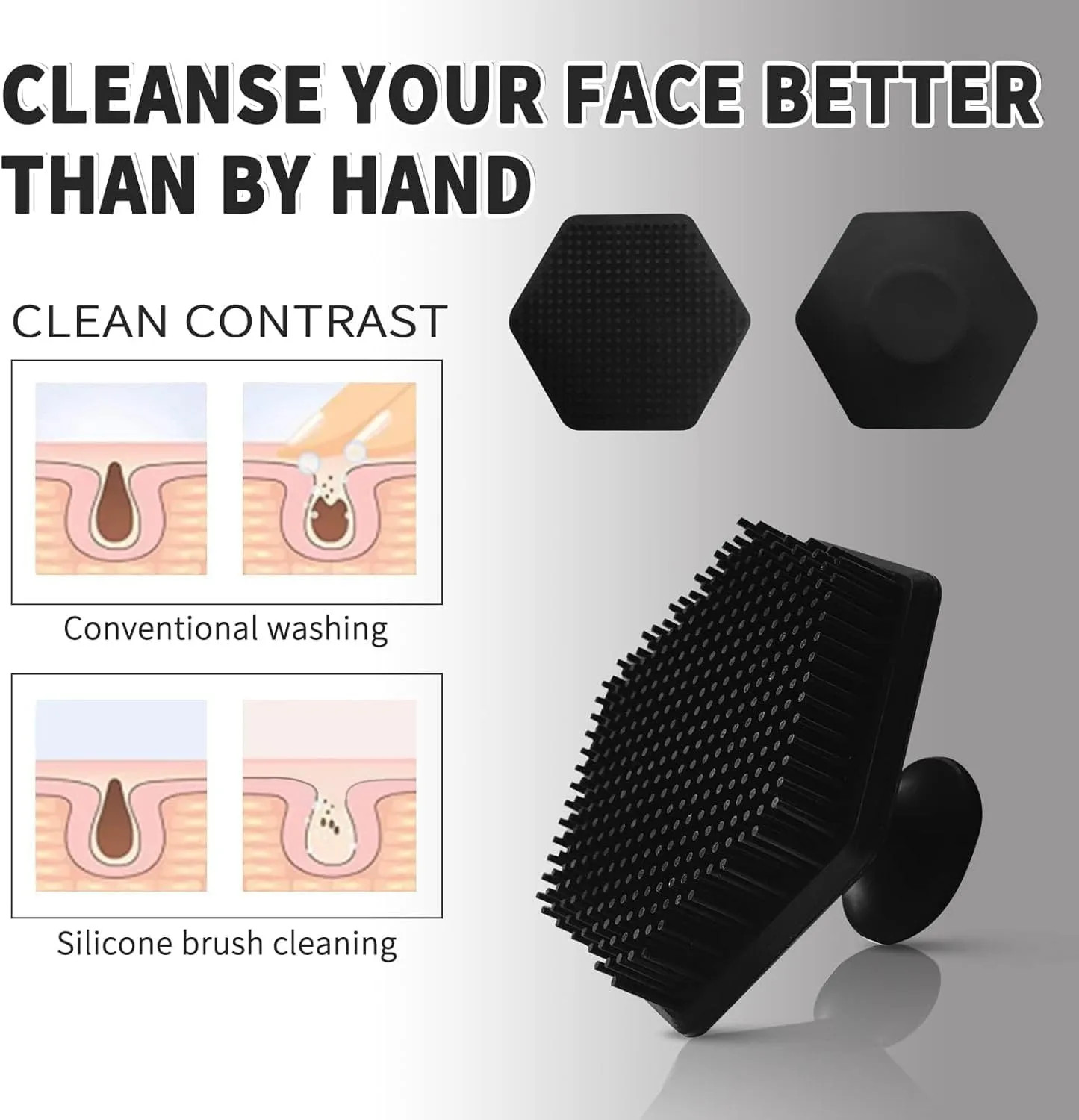1Ilicone Facial Cleaning Brush Scrubber Silicone Miniature Face Deep Clean Shave
