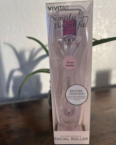 new Vivitar Simply Beautiful Microneedle Facial Roller .25mm Needles