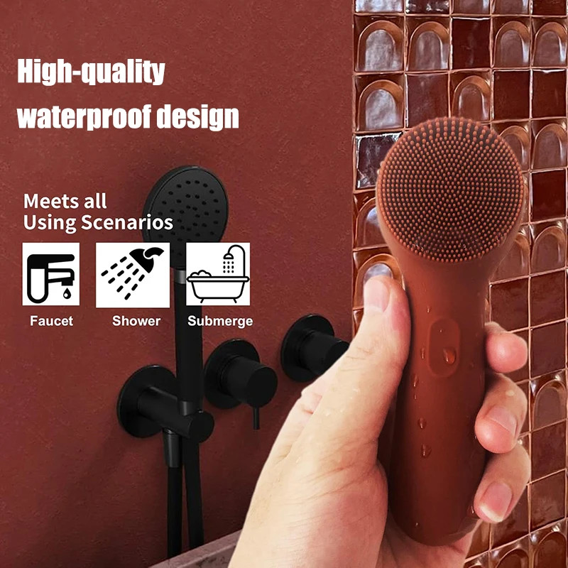 Silicone Facial Cleansing Brush – Sonic Vibration Massager – USB Rechargeable To