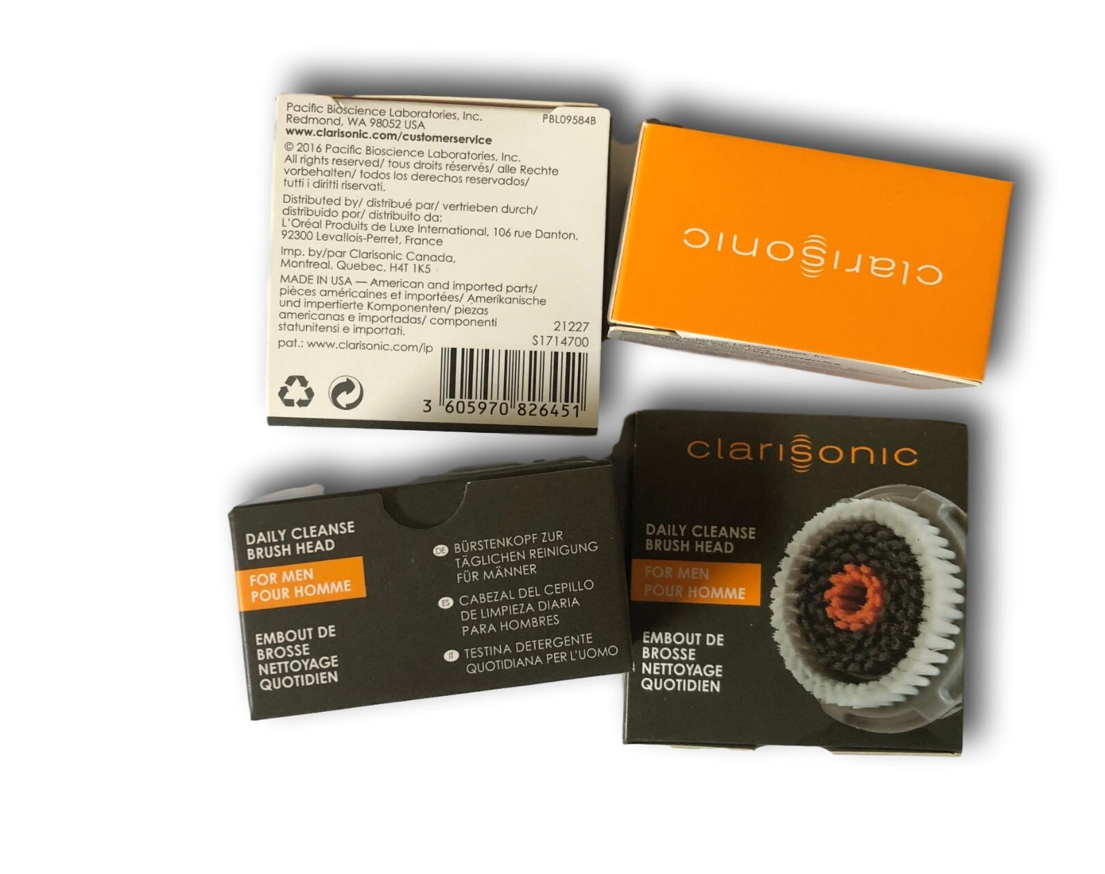 Original Clarisonic 4 Pk Men Pore Homme Face Cleanser Replacement Brush heads
