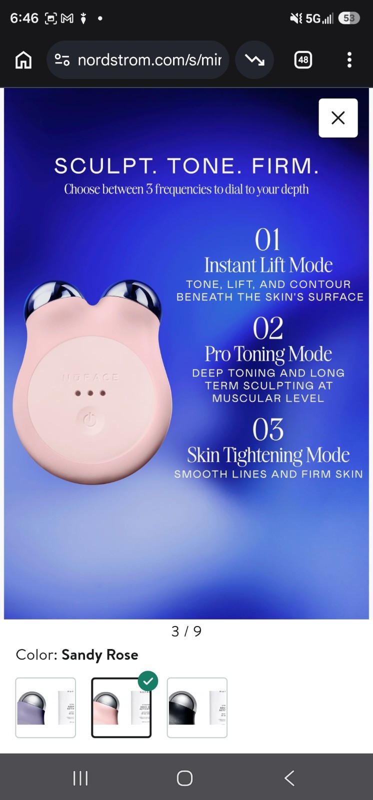 Nuface Petite facial Toning Device Kit W Creme, Gel Activators +Brush Msrp $250
