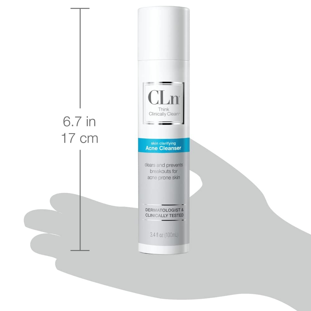 CLn® Acne Cleanser-Facial Cleanser with 0.5% 3.4 Ounce (Pack of 1), Clear