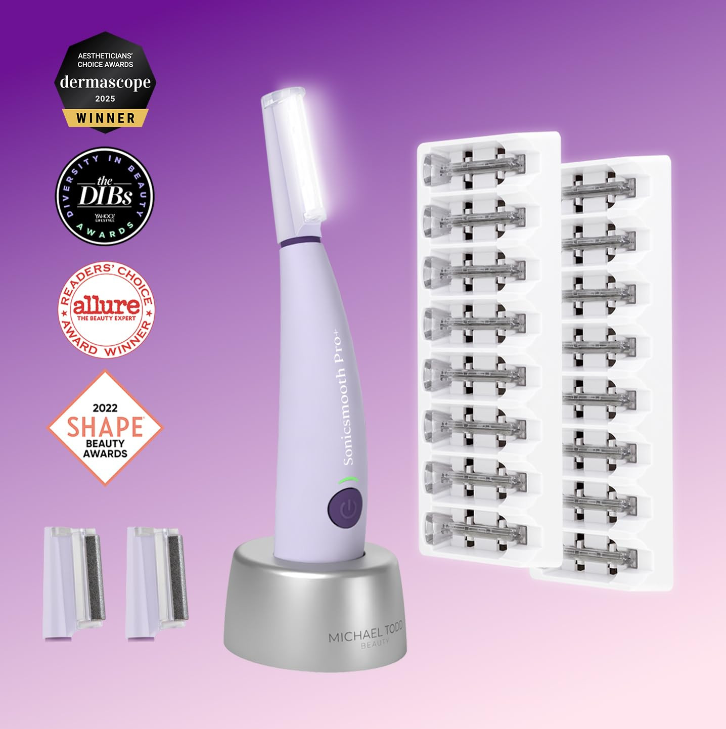 Beauty Sonicsmooth Pro+ Dermaplane Razor & Eyebrow Trimmer with LED Light