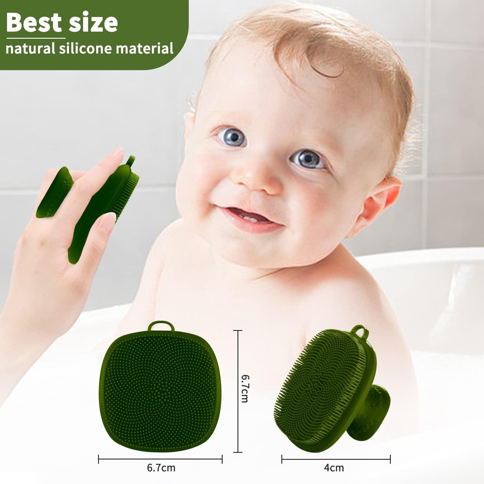 Silicone Face Scrubber for Men Facial Cleansing Brush B, Green