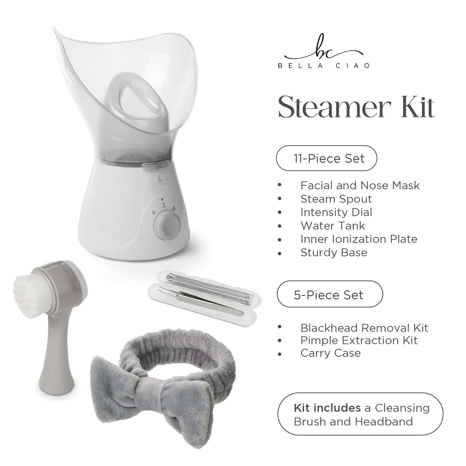 Steamer for Deep Cleaning, Nano Ionic Steamer with 11 Piece Blackhead Kit, Wa…